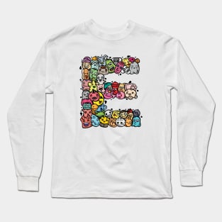 Alphabet Monster Doodle Letter E Monogram Long Sleeve T-Shirt